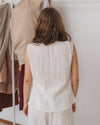 BASERANGE 25 Spring/Summer French Cotton and Linen Round Neck Vest Top BAS-TOLIU-LC-SU25-UNDYED